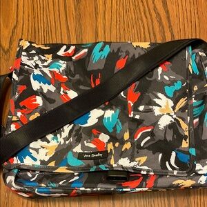 Vera Bradley Black and Red Crossbody Bag with Adjustable Strap